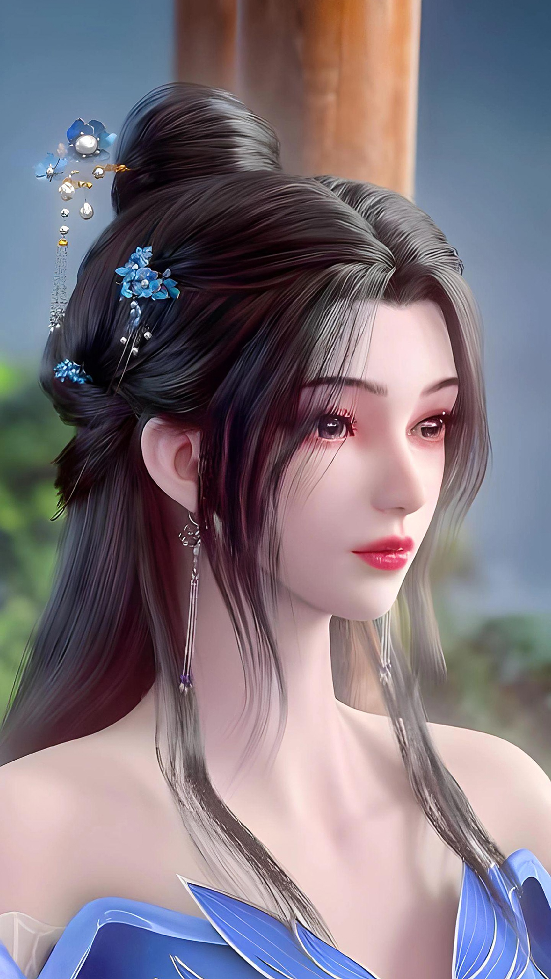 《仙逆》女主角李慕婉ai手机壁纸:柳眉如烟,耀如春华