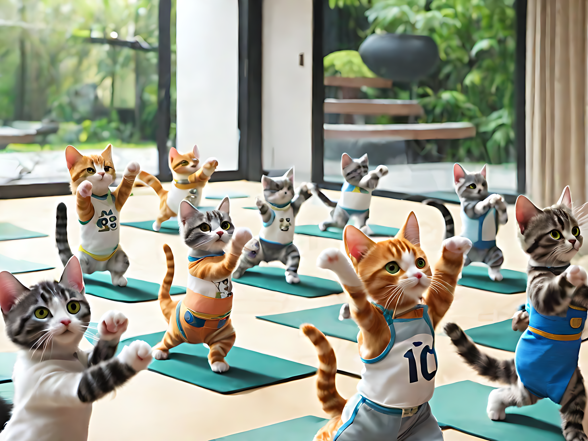 认真锻炼的猫咪最可爱