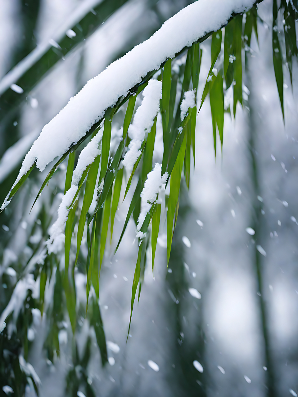 雪后的竹林图片