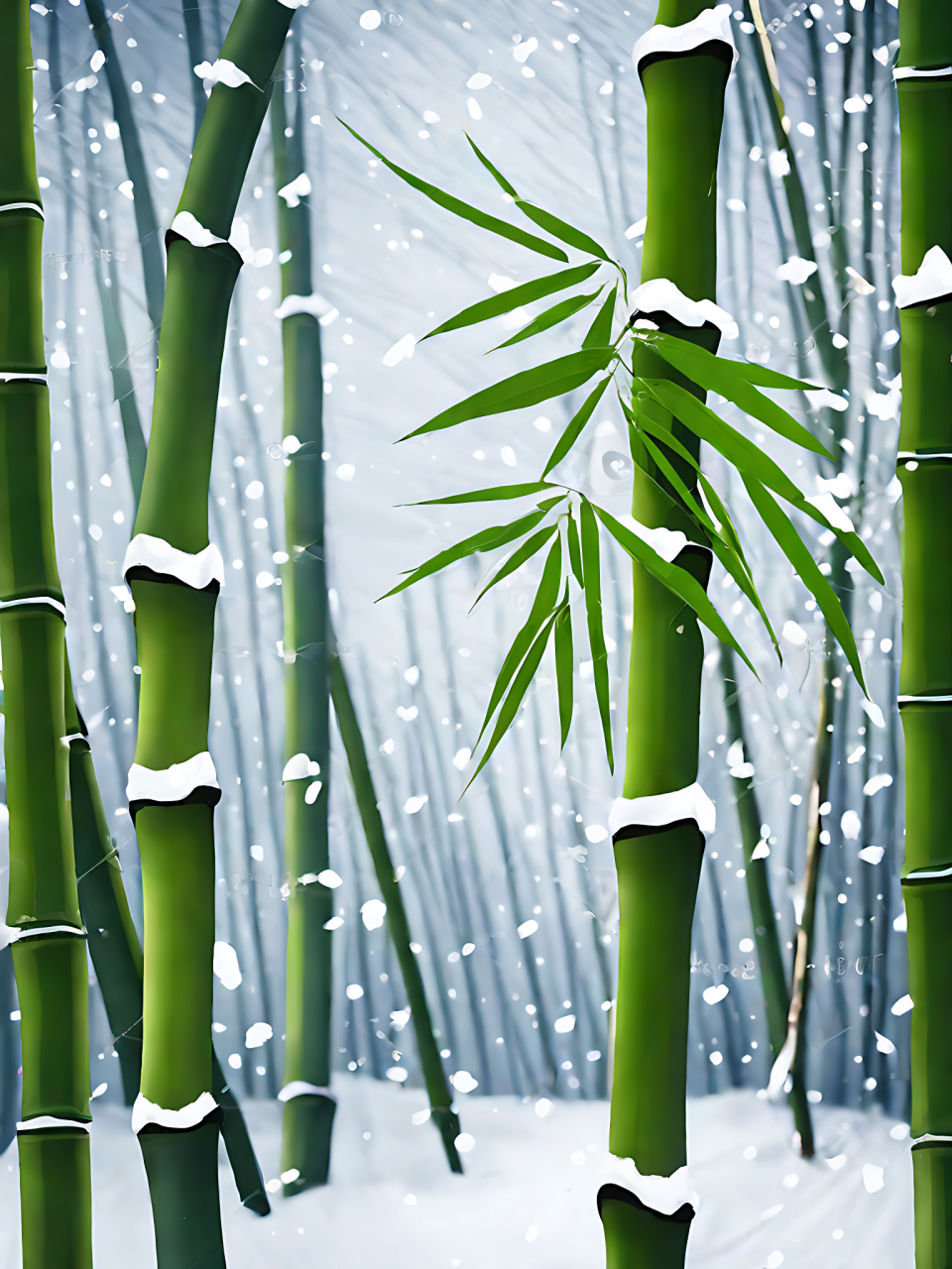 雪后竹林#随手拍的冬季封神照片