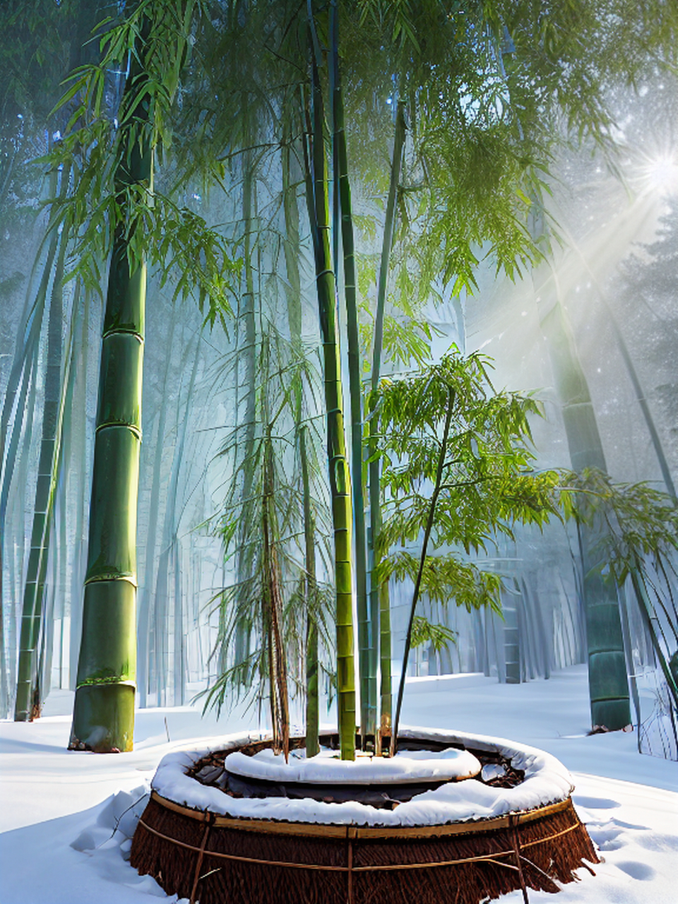 雪,竹林,别样的风景!#随手拍的冬季封神照片