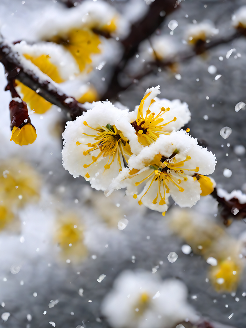 大雪纷飞女孩背景图片图片