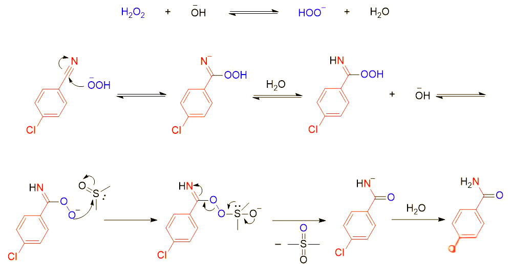 h2o2/dmso体系水解腈制备酰胺的快速反应机理探讨