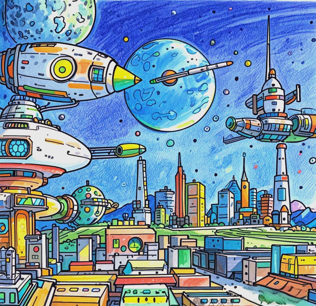 揭秘太空城市:用科幻画探索未来的奇妙之旅