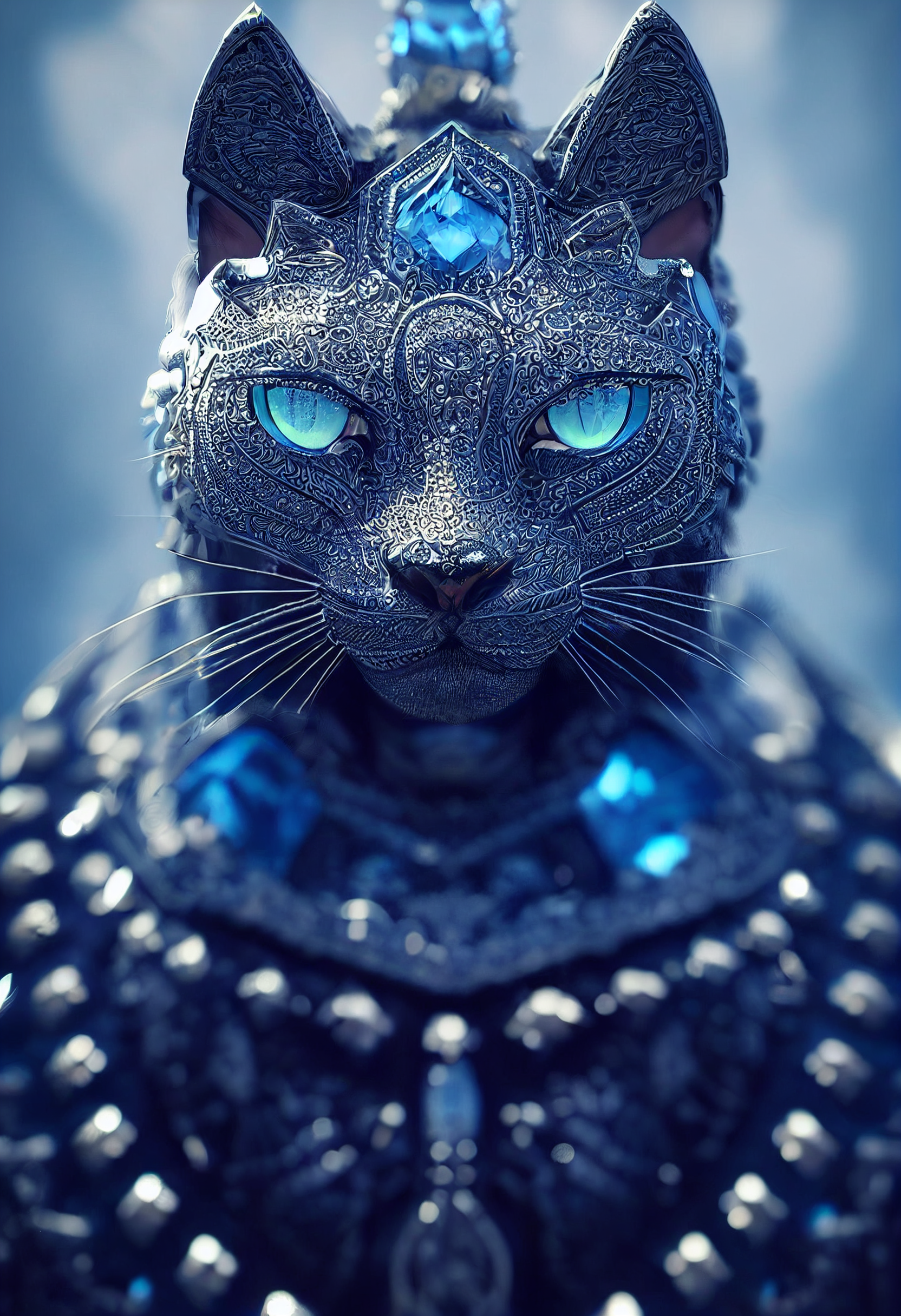 身披银甲的波斯国王猫