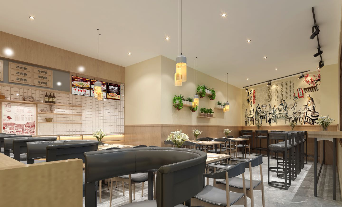 黄焖鸡米饭店是一家备受欢迎的特色快餐店,其装修设计也是广受好评