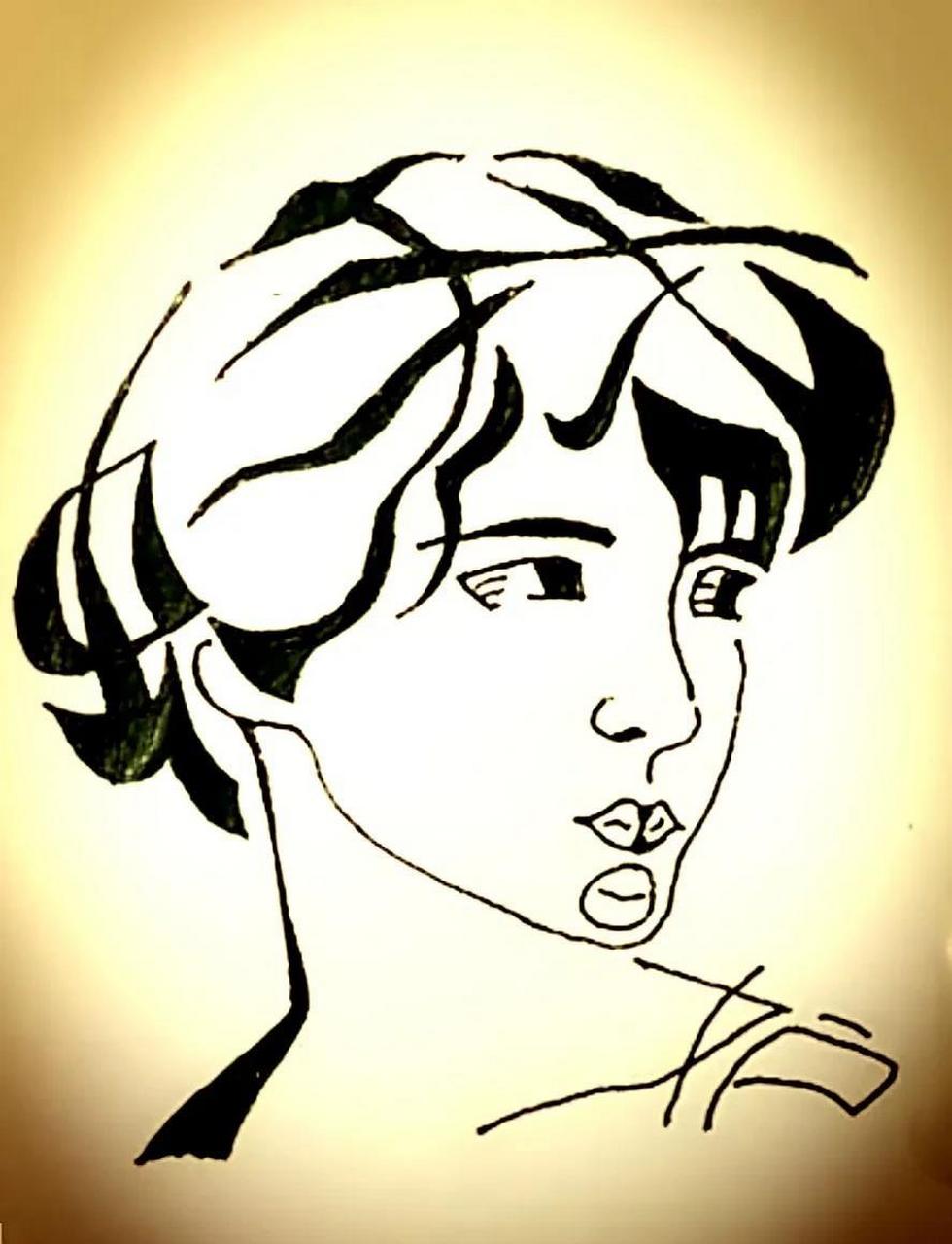 看图找汉字,组字画来欣赏,奇妙的组字画,图中女士由