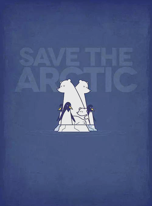 保护北极熊的创意海报设计,呼吁人类保护自然环境
