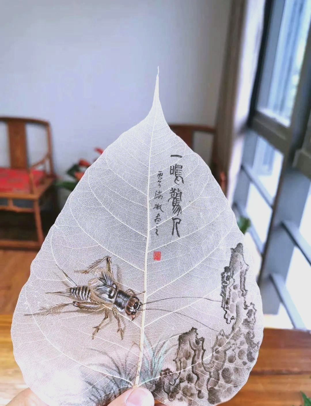 菩提叶画:一件艺术与禅意完美交融的佳作,令人心生敬意!