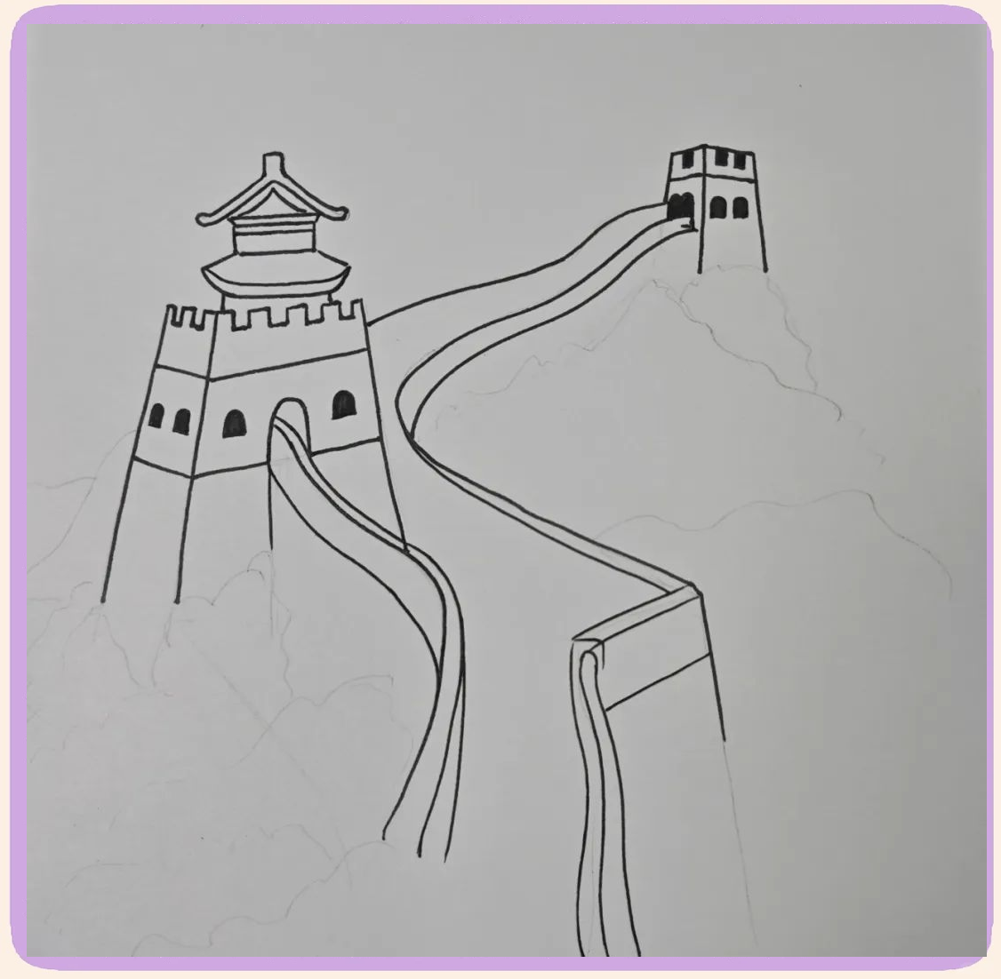长城的简笔画教程(附详细步骤和色号指南)