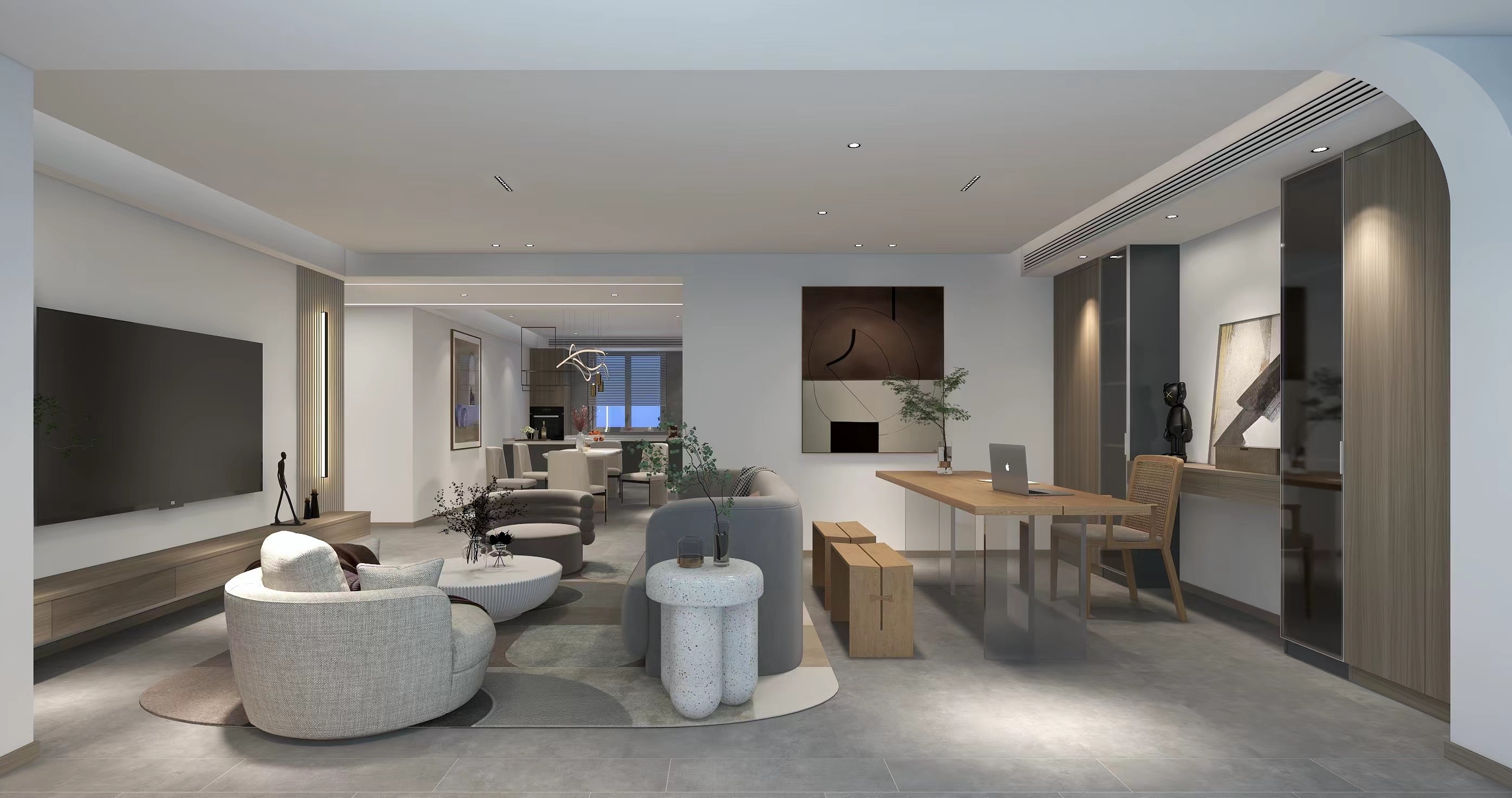 唐山装饰152㎡|橡树湾二号院现代简约风无主灯案例赏析