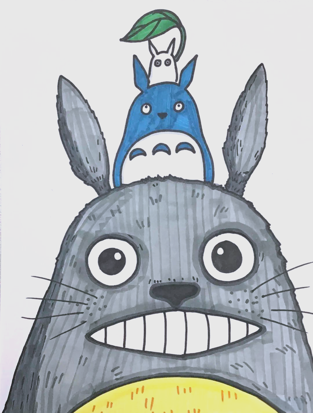 绘画教程:儿童创意画《龙猫》的绘制方法