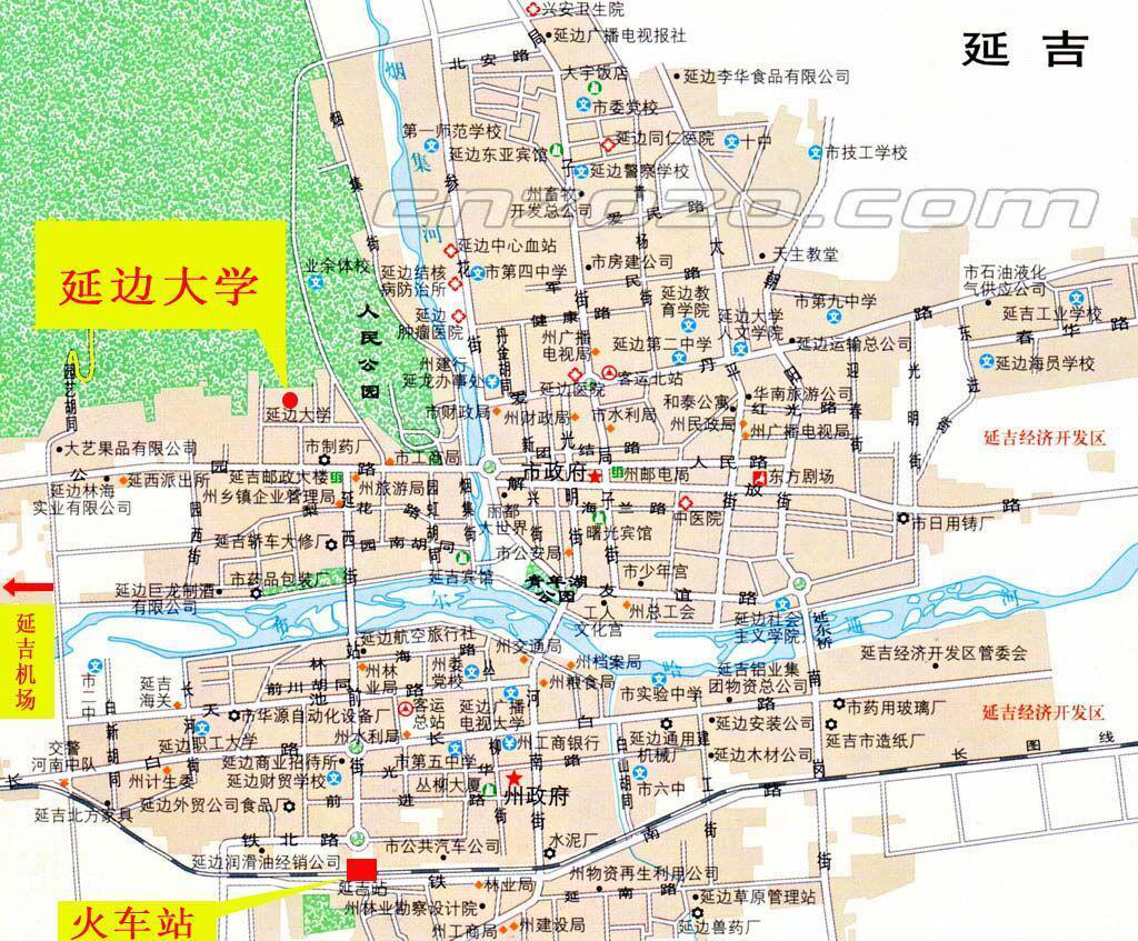 延边大学地图 高清图片