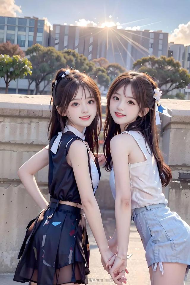 ai美女,双胞胎姐妹