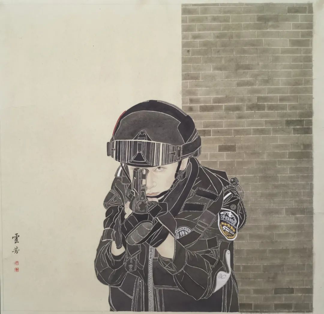 110警察节翰墨书警心丹青绘华章庆祝人民警察节铁路公安美术书法作品