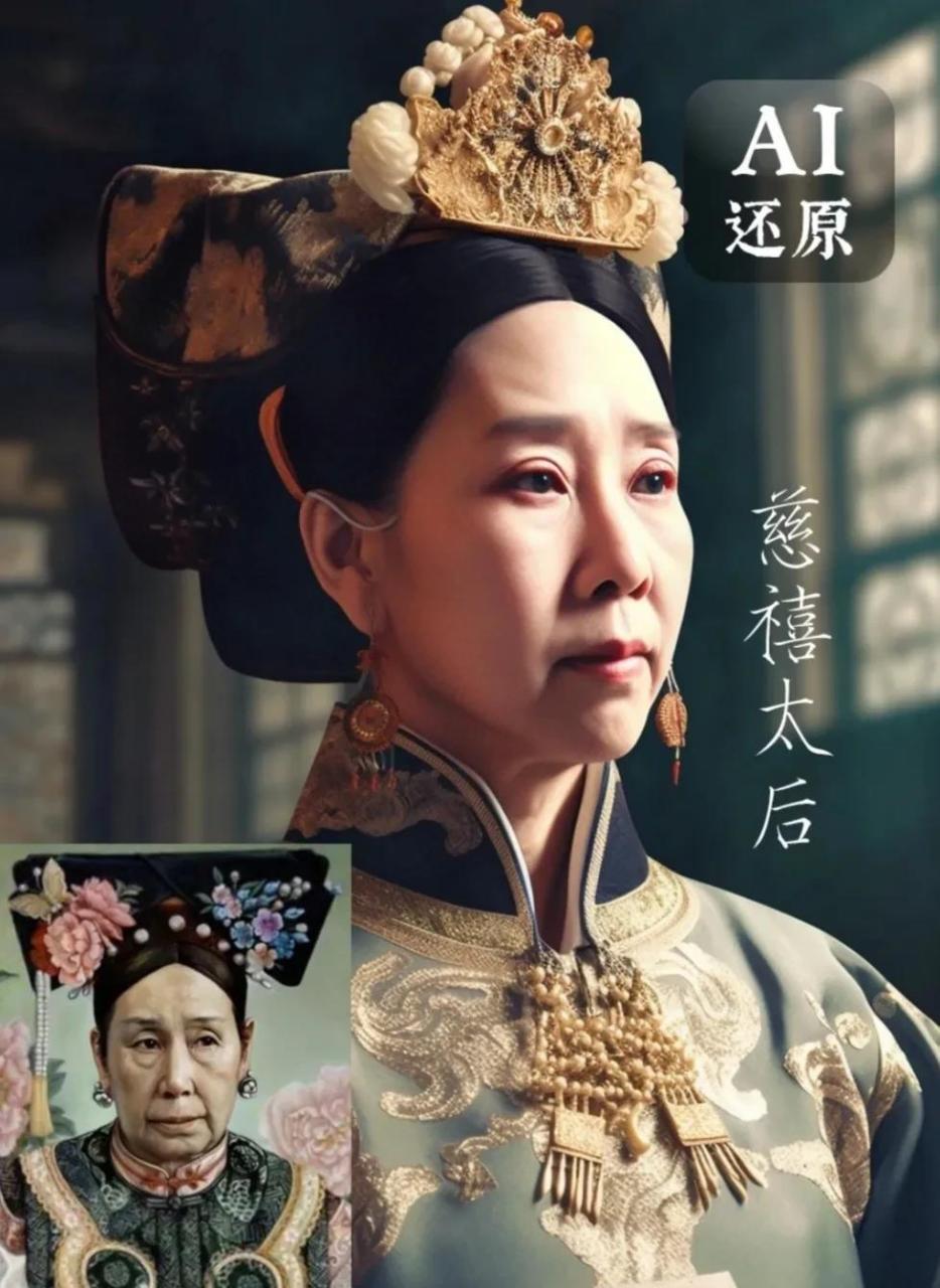 慈禧太后ai复原图,幽怨清苦,少了份阴鸷!  (转自萌面熊猫)