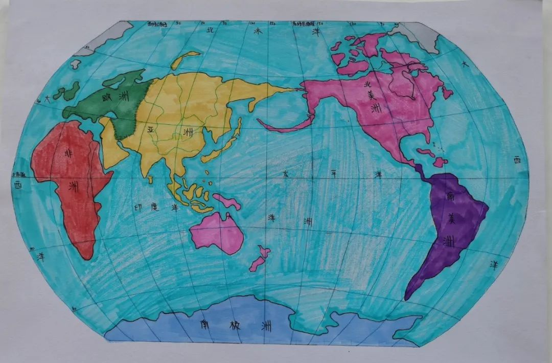 贺阳七年级地理手绘世界地图大赛:探寻全球,智绘未来