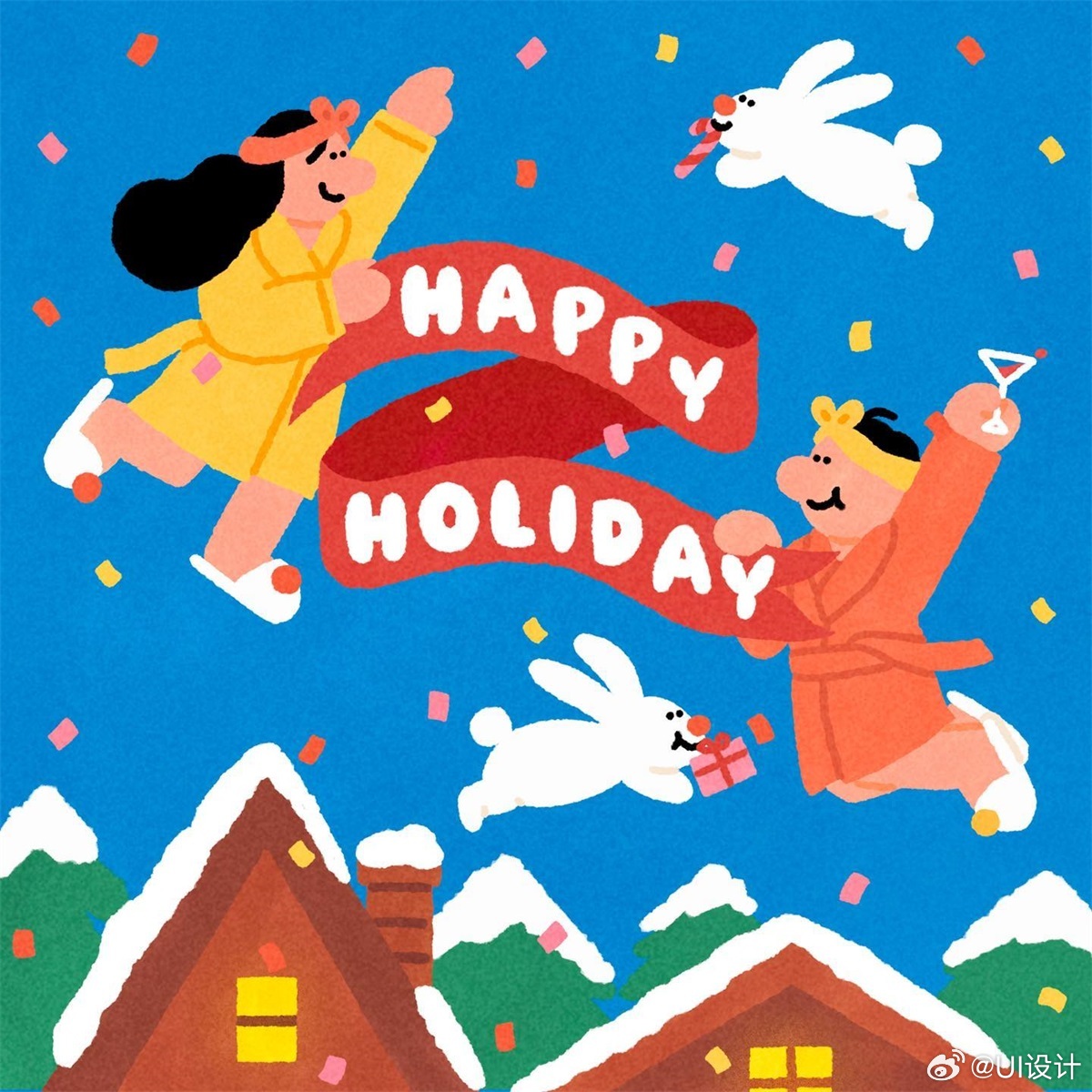 鲜艳简约儿童插画风格作品