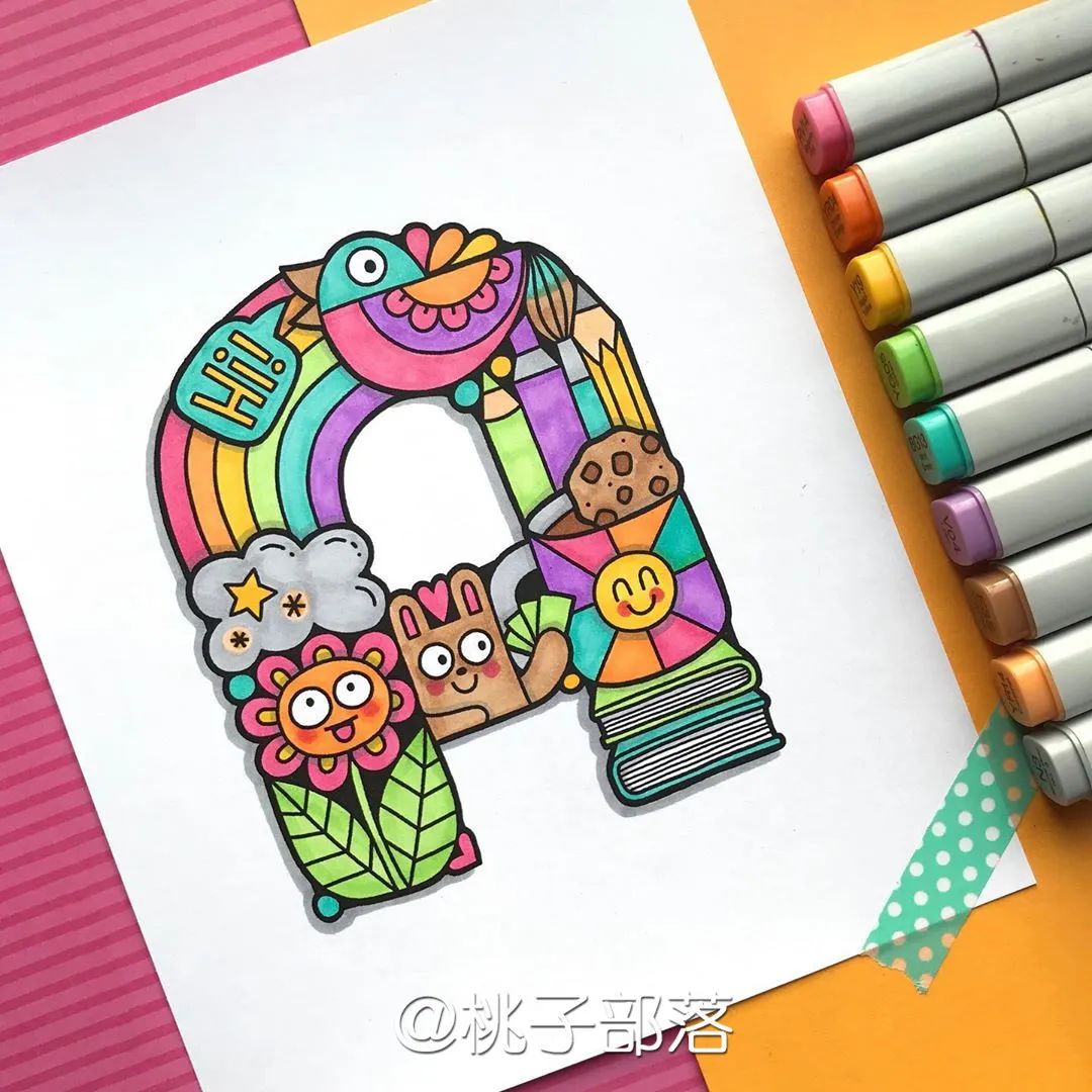 字母绘画设计素材