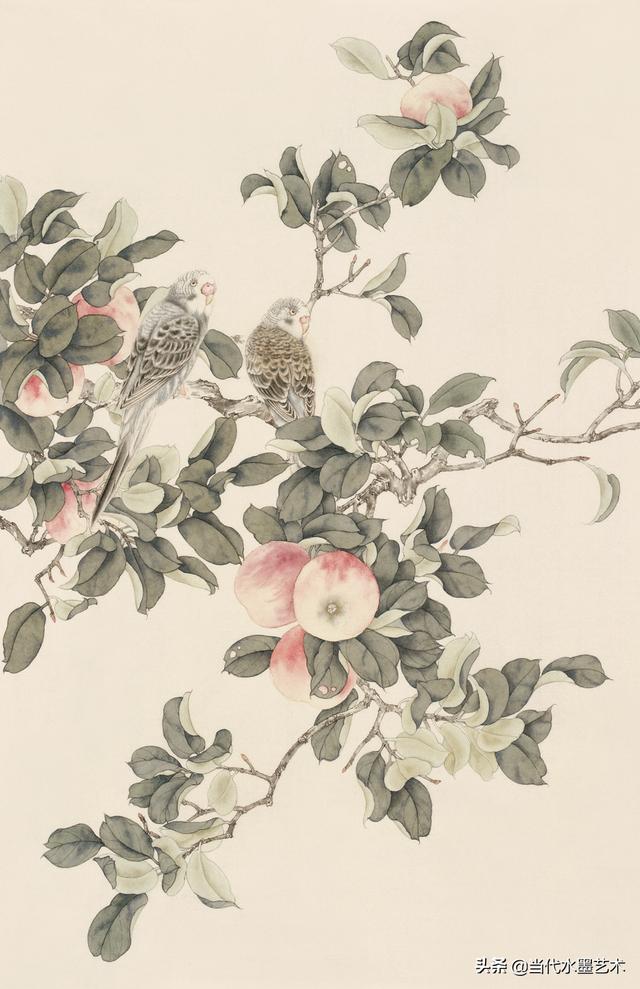 教程|陈军工笔作品《佳果珍禽》绘制步骤