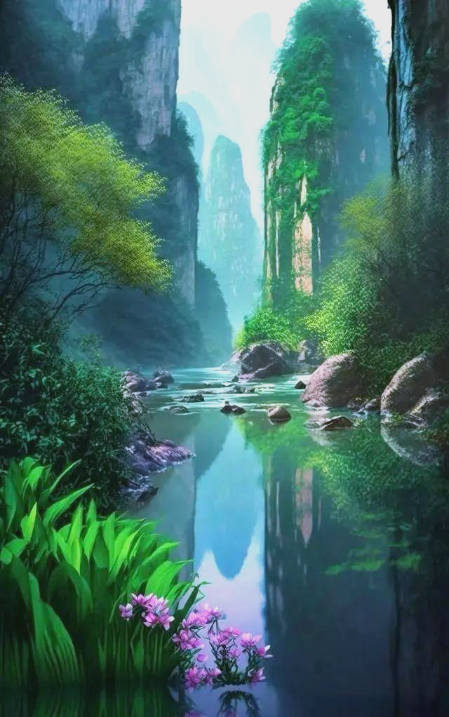 绝美山谷,无需滤镜,令人心旷神怡!