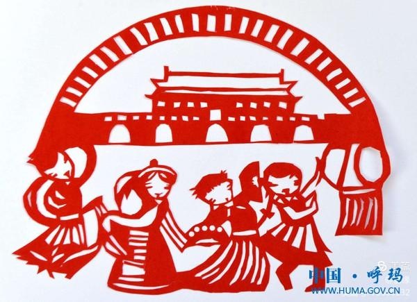 呼玛一小校园剪纸飘香 向建党百年献礼