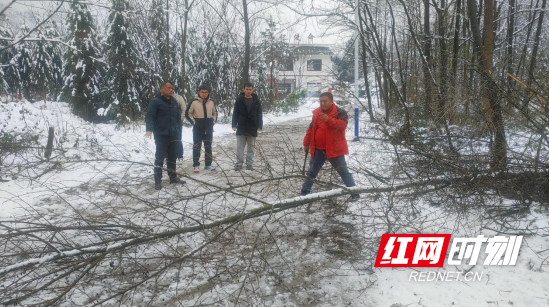 永定区罗塔坪乡全力应对冰雪天气