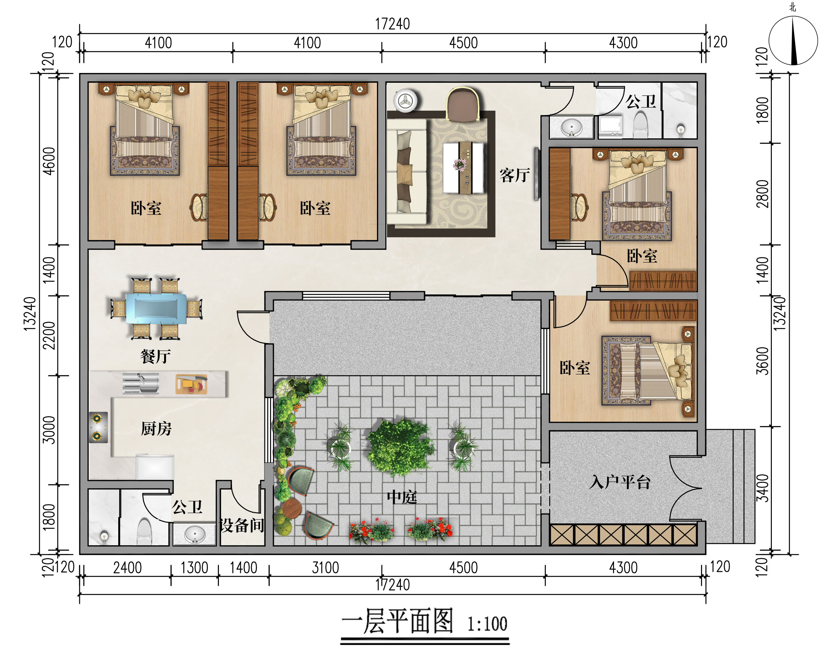 农村自建平房小院