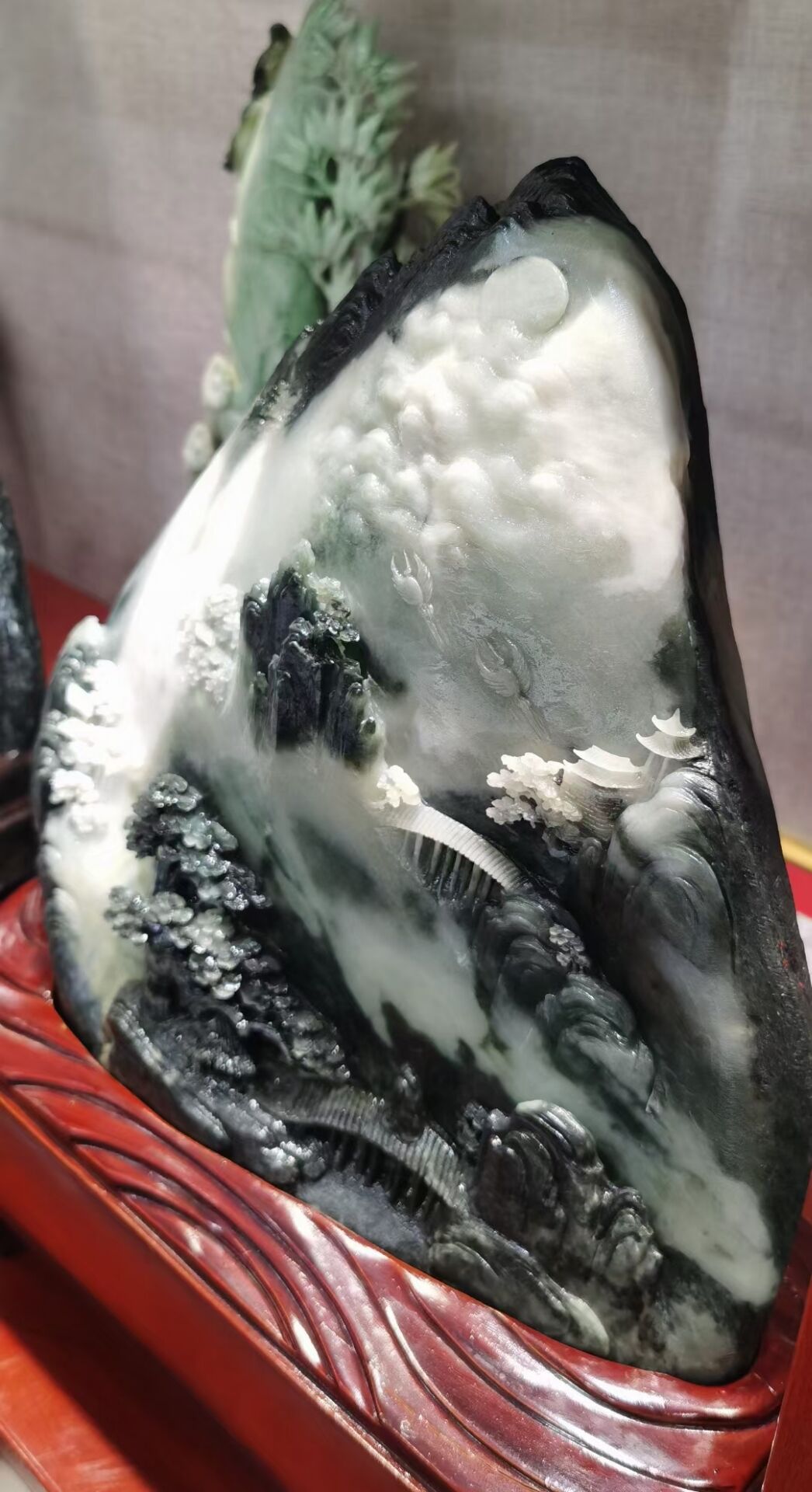 独山玉山水意境摆件《青云直上》《前程似锦》