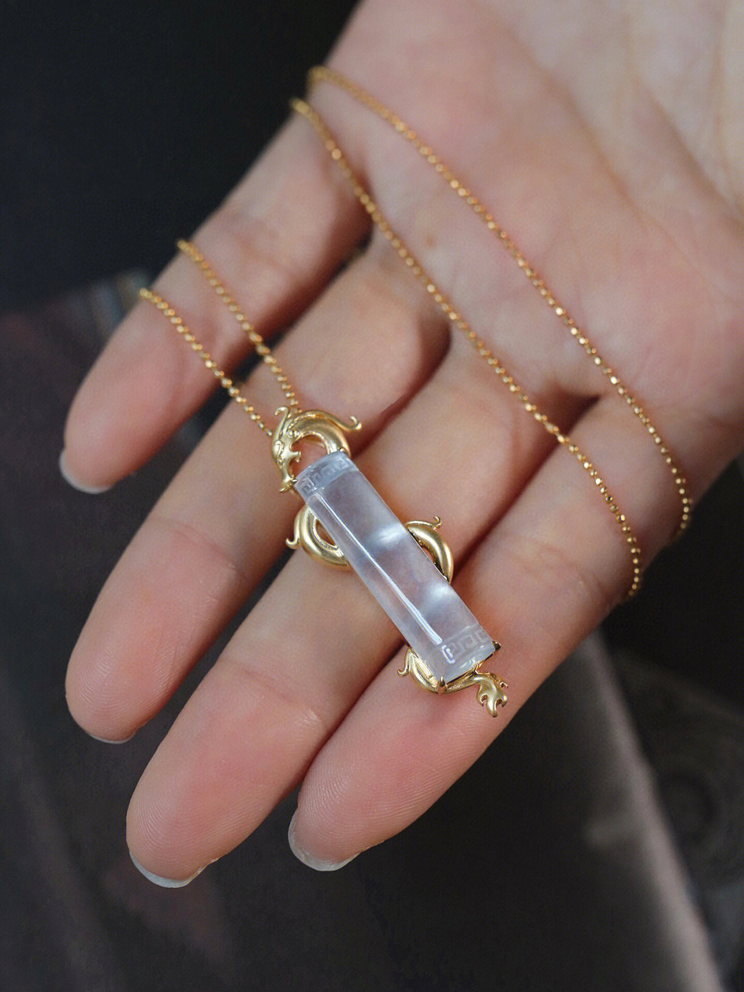 民族风格翡翠龙柱吊坠!