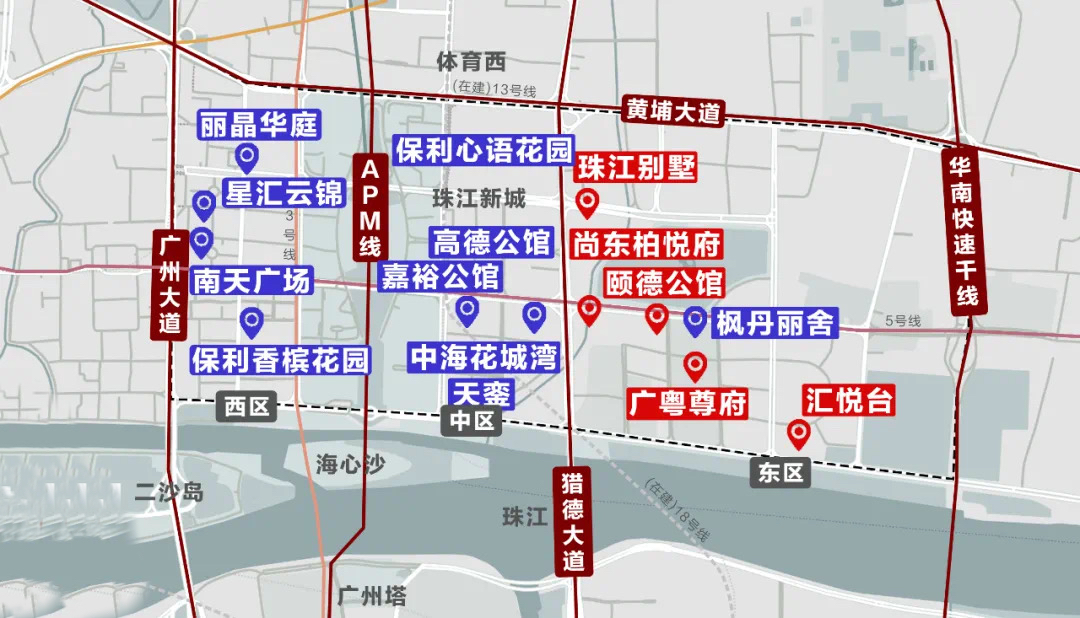 珠江新城区域图图片