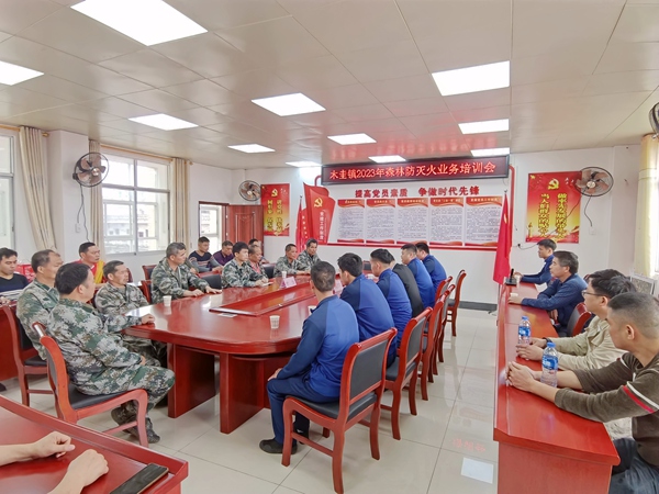 桂平市木圭镇组织开展森林防灭火业务培训暨应急演练
