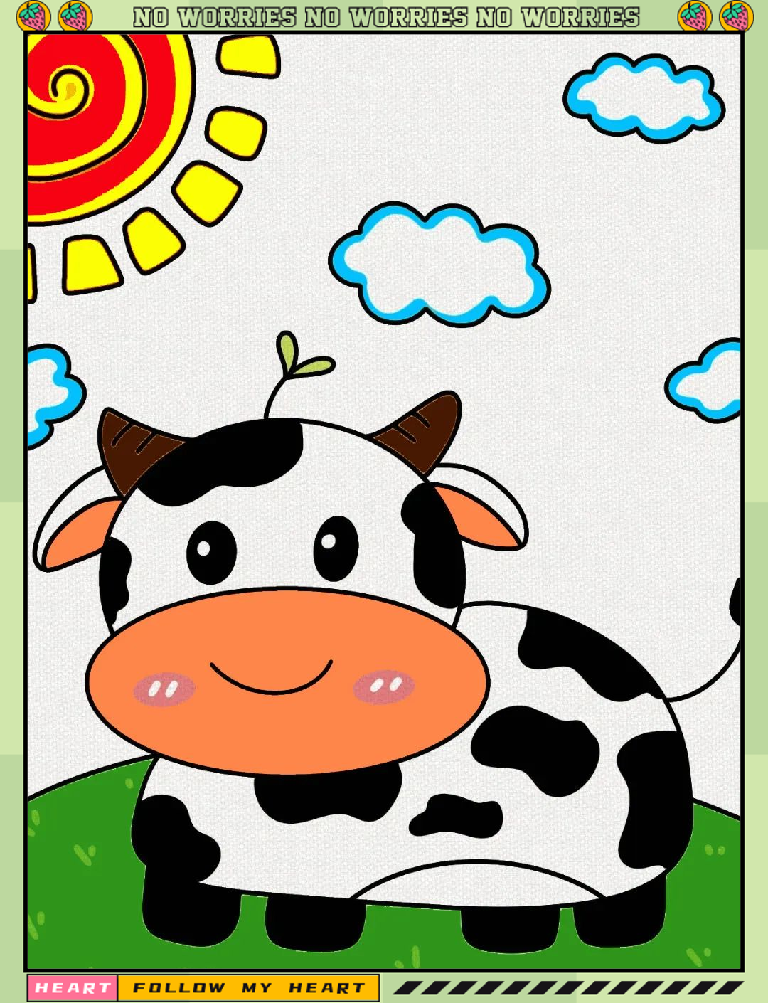 儿童简笔画教程:《小奶牛》轻松上手!