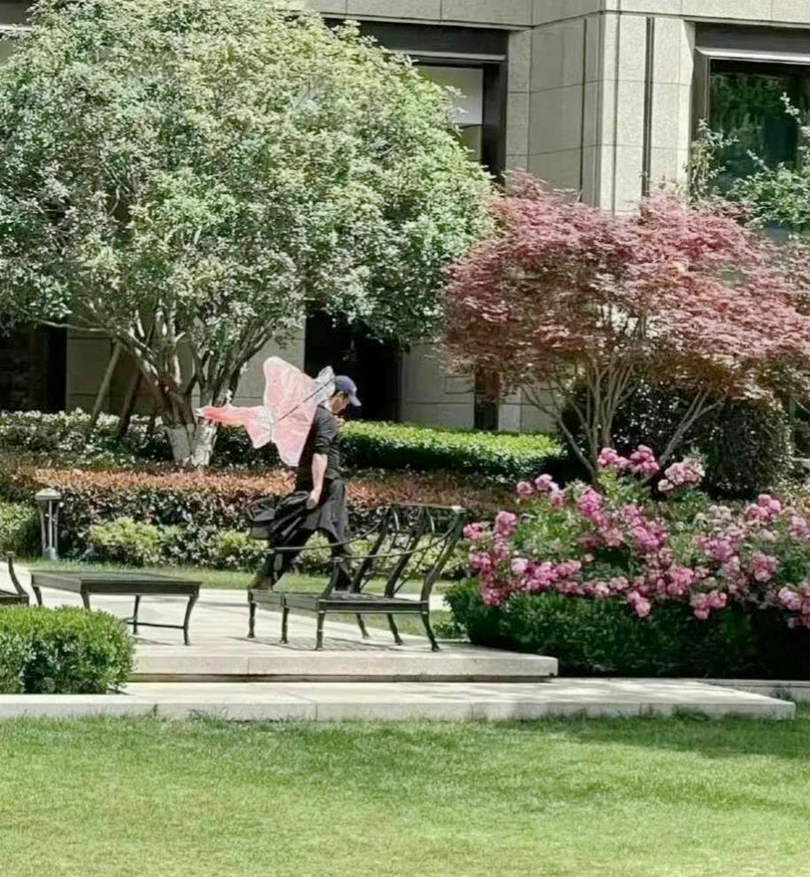 吴京陪老婆谢楠回娘家合肥,独自一个人在公园陪两孩子玩耍,是个十分
