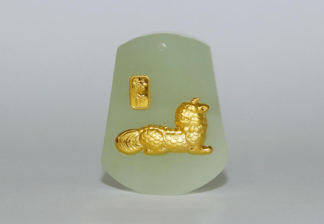 送吉祥如意,就送贝丰和田玉镶金谛听!