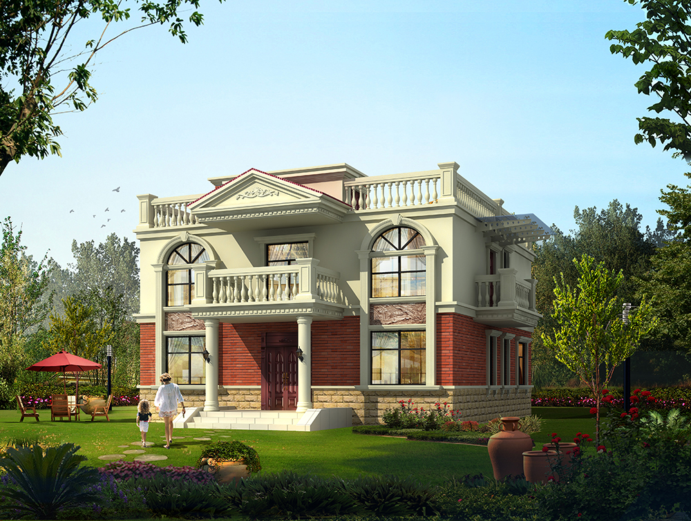 当欧式遇到平屋顶,这款堪称农村最漂亮的二层小别墅你值得拥有