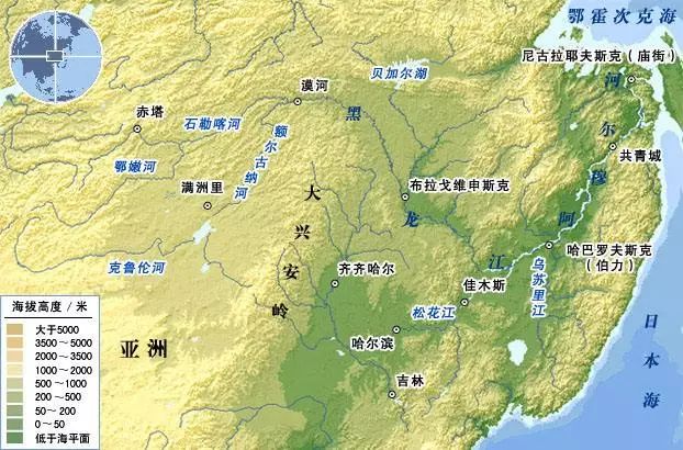 发源于 中国大兴安岭西坡 北源为石勒喀河,发源于 蒙古国北部肯特山