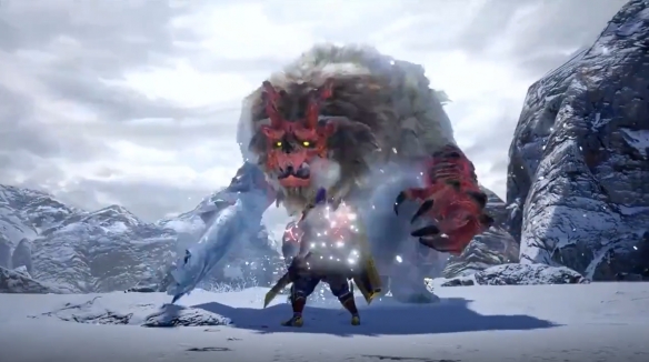 《怪物猎人:崛起》新演示公布冰雪中大战雪鬼兽