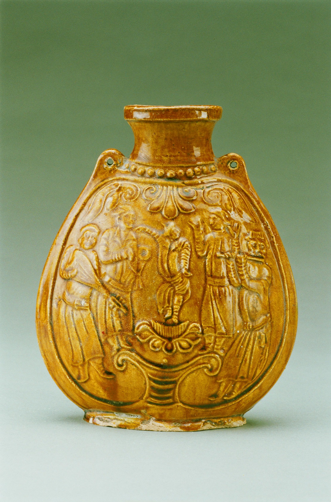 丝路百馆百物|北齐黄釉扁壶