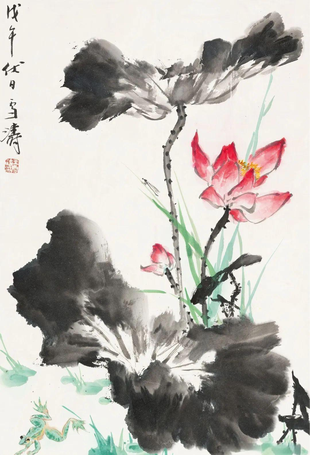 王雪涛的多幅荷花高清图,展现清新自然之美!