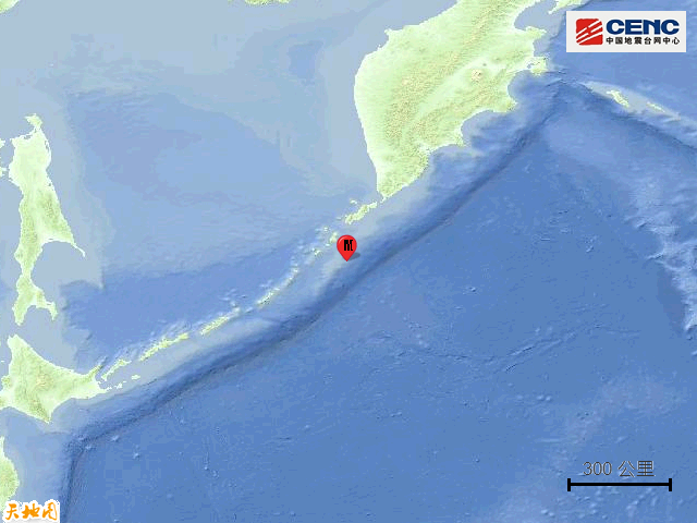 千島群島發生5.9級地震