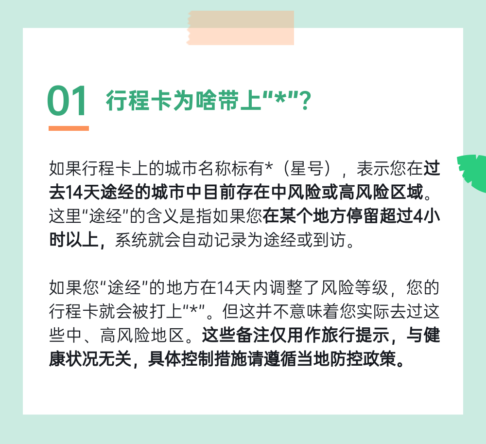 行程码带*号要隔离吗图片