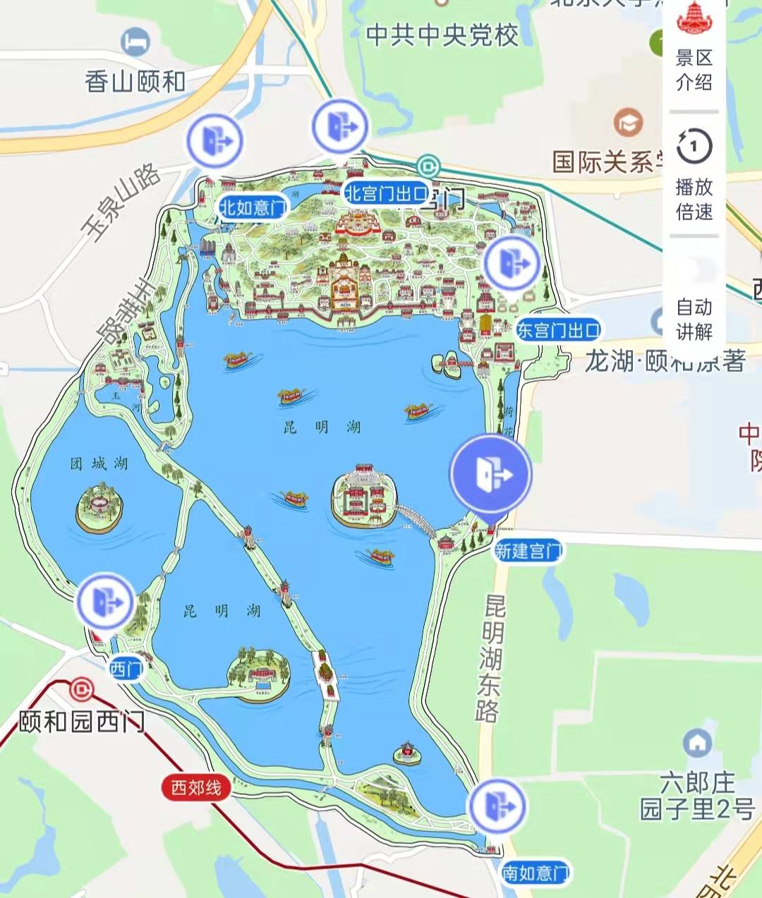 颐和园导游图 示意图图片