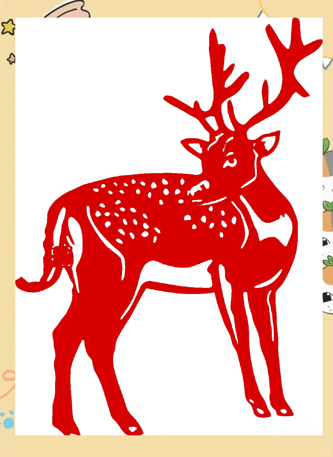 剪纸梅花鹿:冬夜窗棂上的精灵世界与心灵共鸣