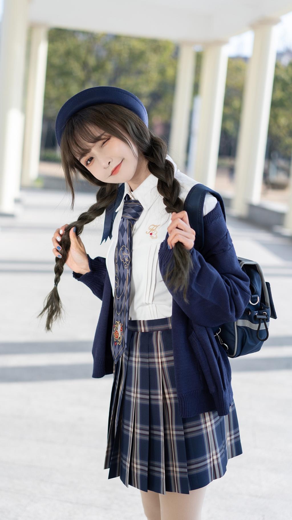 双马尾可爱的jk制服美少女穿搭,这也太清纯了吧