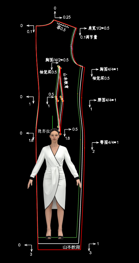 展褶连衣裙放码扭结连衣裙推板扭结连衣裙推板展褶连衣裙放码