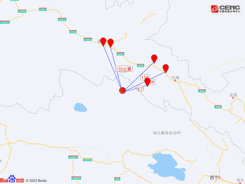 青海海北州祁連縣發生3.1級地震