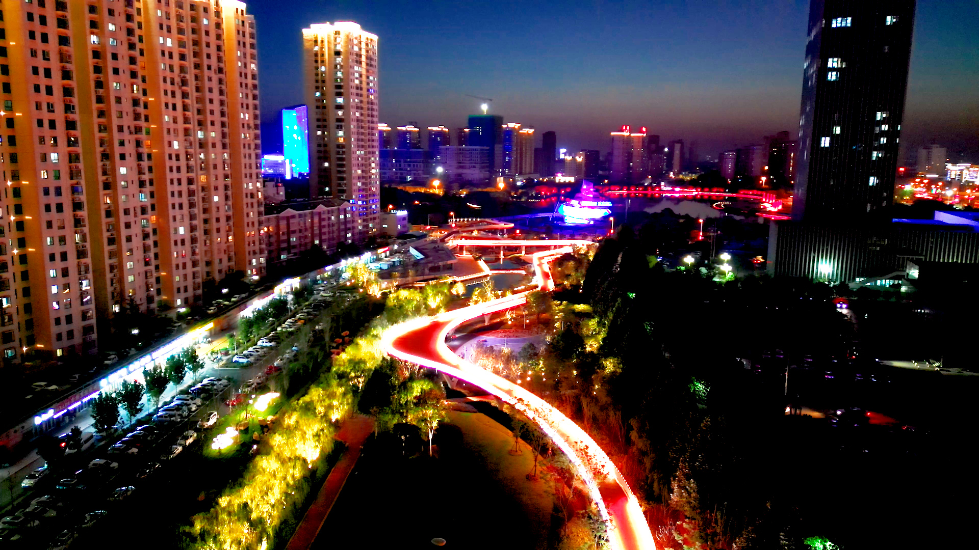 枣庄市市中区夜景图片
