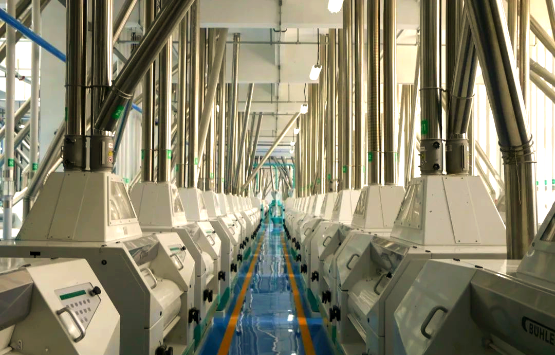 公司内矗立着综合楼,立体面粉仓库,麸皮包装车间等11个单体