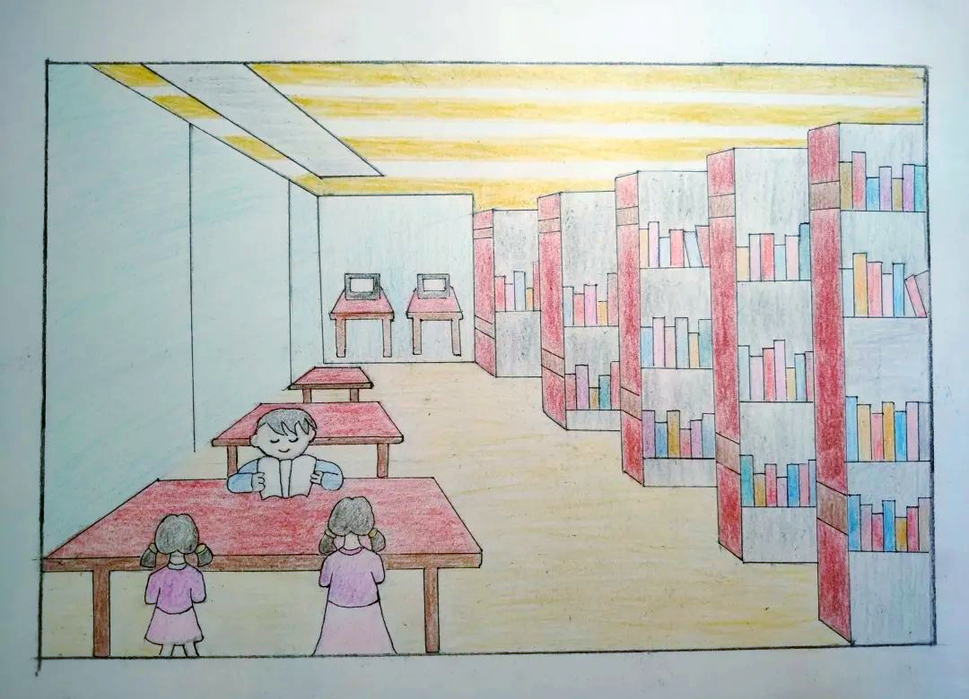 五实验中学绘画活动展现图书馆魅力